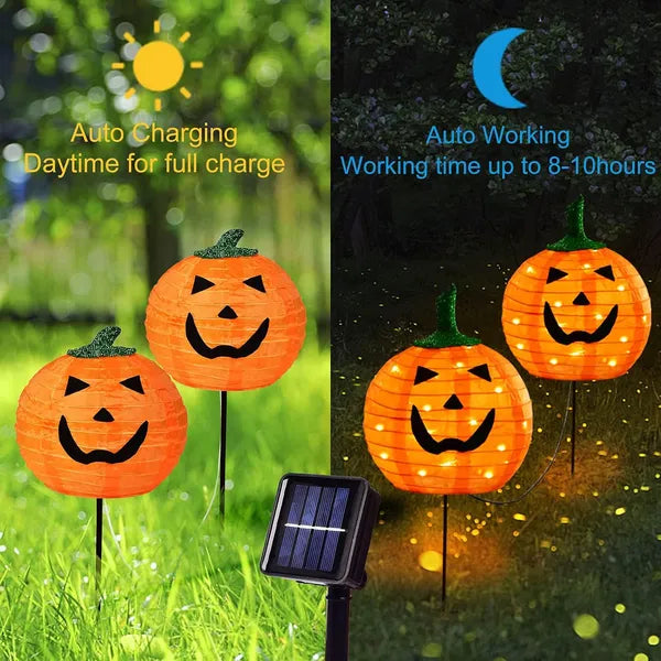 Solar Halloween Pumpkin LED Lights - Discount Halloween City
