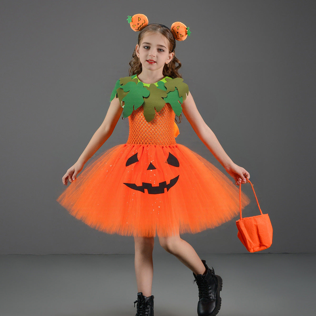 Kids' Pumpkin Tutu Halloween Costume Set - product image 2