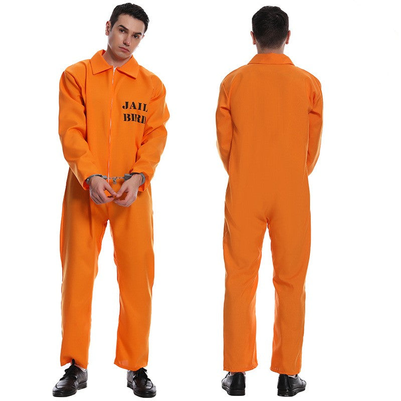 Halloween Orange Prisoner Cosplay Party Costume Jumpsuit - Discount Halloween City