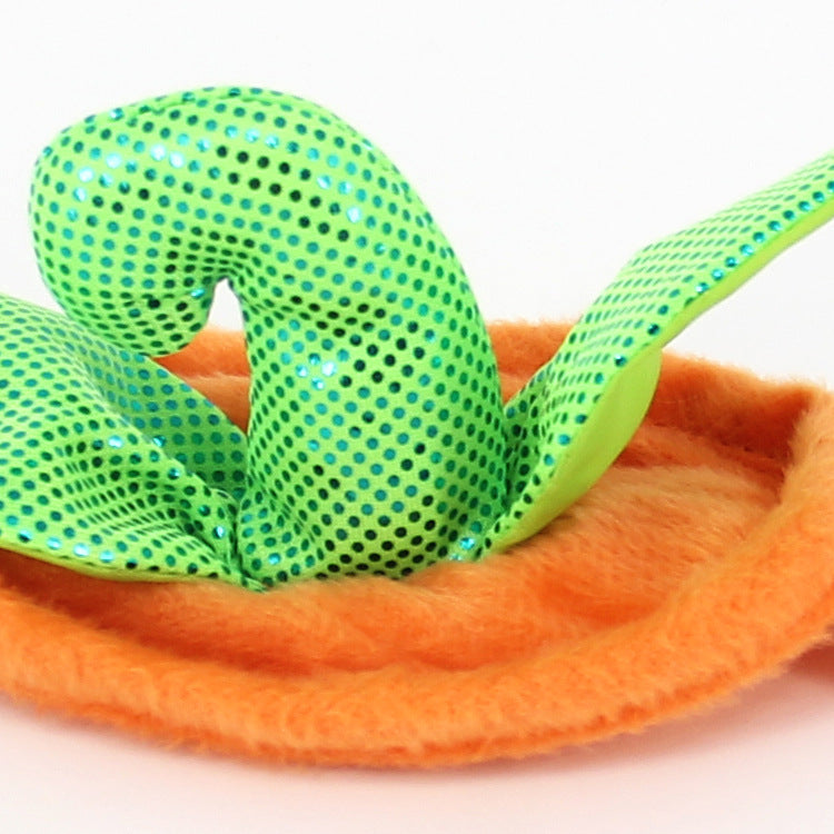 Halloween Pet Cats Costume Props Pumpkin Shape Green Leaf - Discount Halloween City