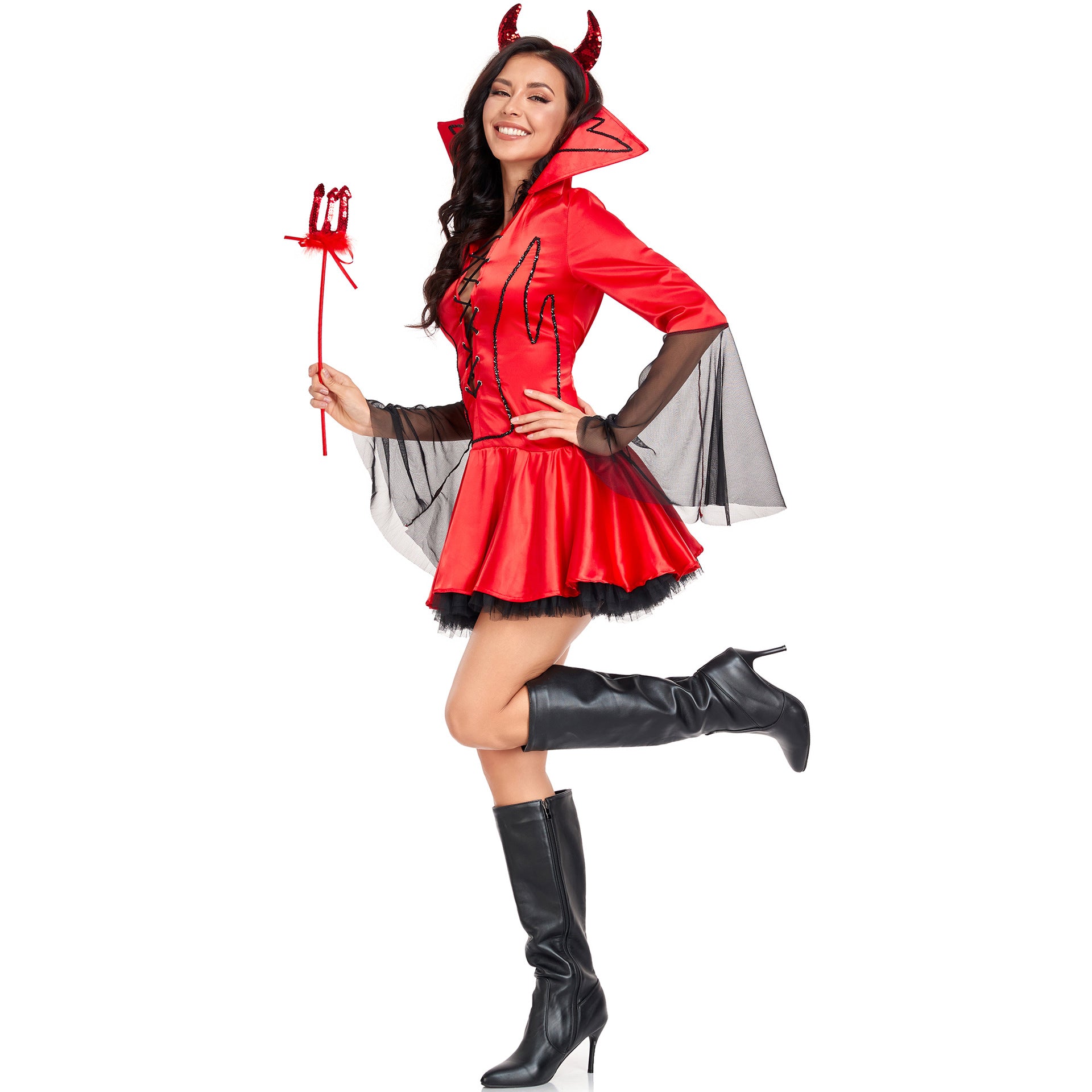 Masquerade Halloween Long Sleeve Demon Costume - Discount Halloween City