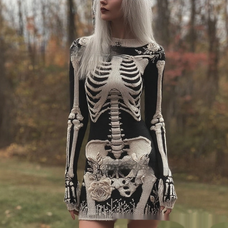 Crew-neck Sweater Dress with a Halloween - product image 9