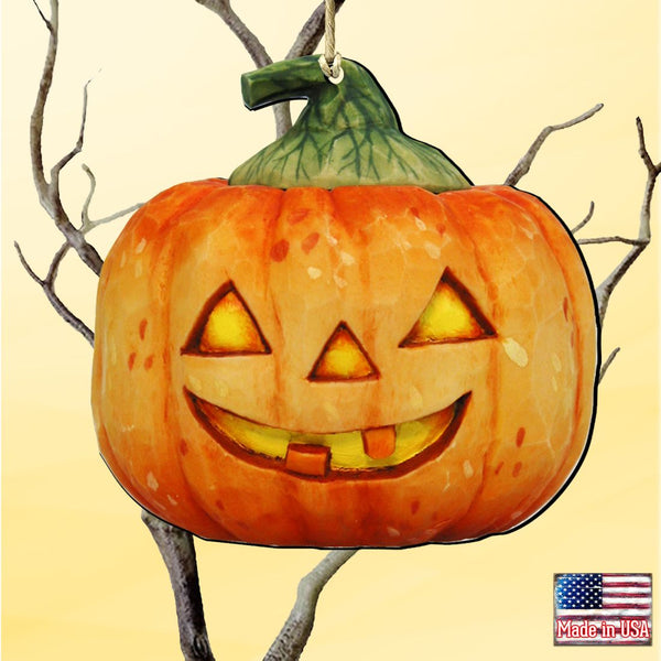 Halloween Pumpkin Wooden Ornament