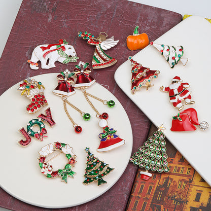 Halloween Snowman Christmas Tree Corsage Alloy Dripping - Costumes
