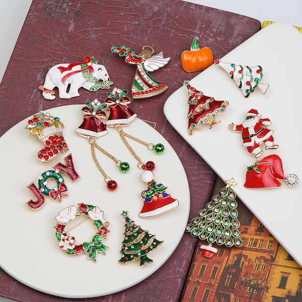 Halloween Snowman Christmas Tree Corsage Alloy Dripping - Discount Halloween City