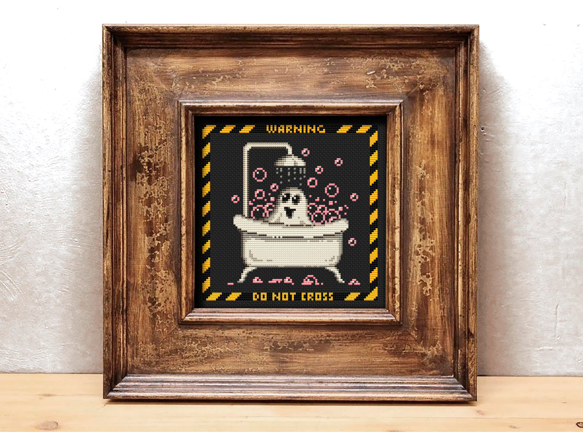 Bathroom Ghost - PDF Cross Stitch Pattern