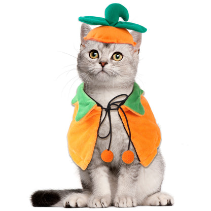 Halloween Pumpkin Double-sided Dog Cloak Cat Ornaments - Discount Halloween City