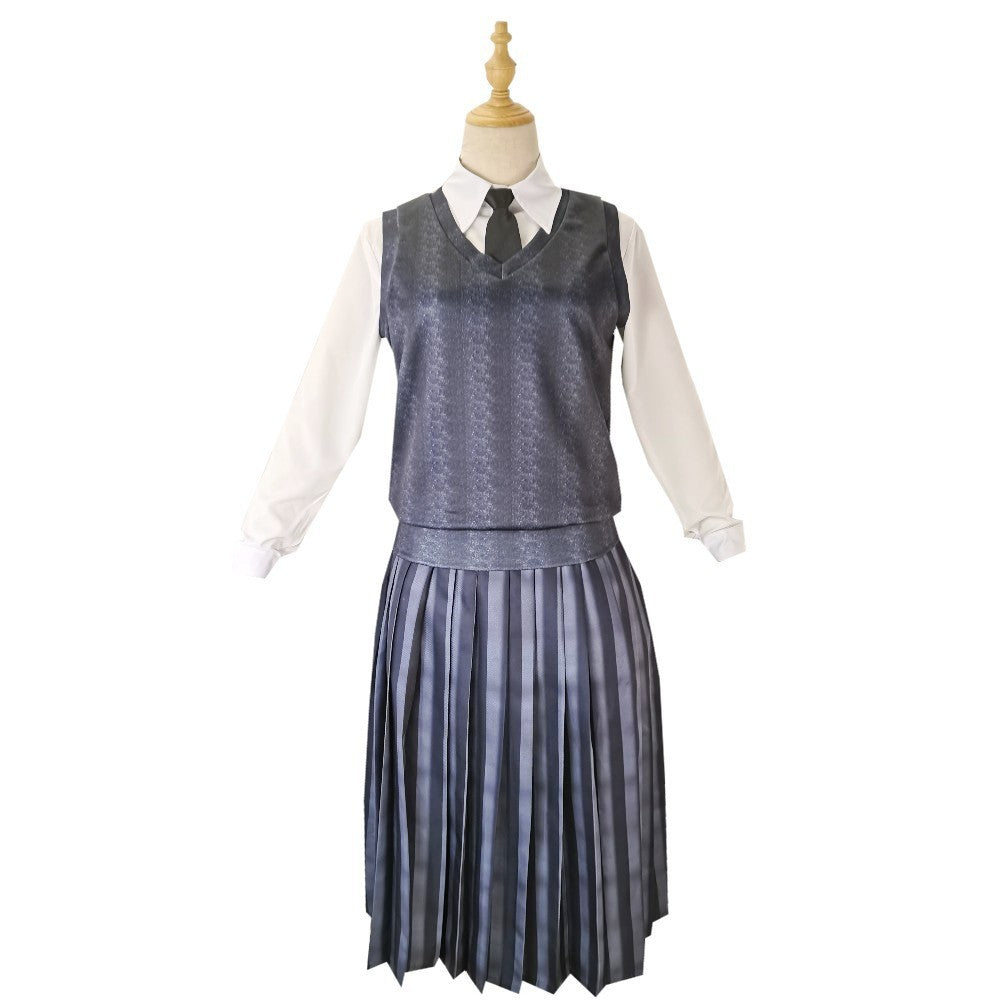 Cos Costume Halloween Wednesday Adams Black Dress - Discount Halloween City