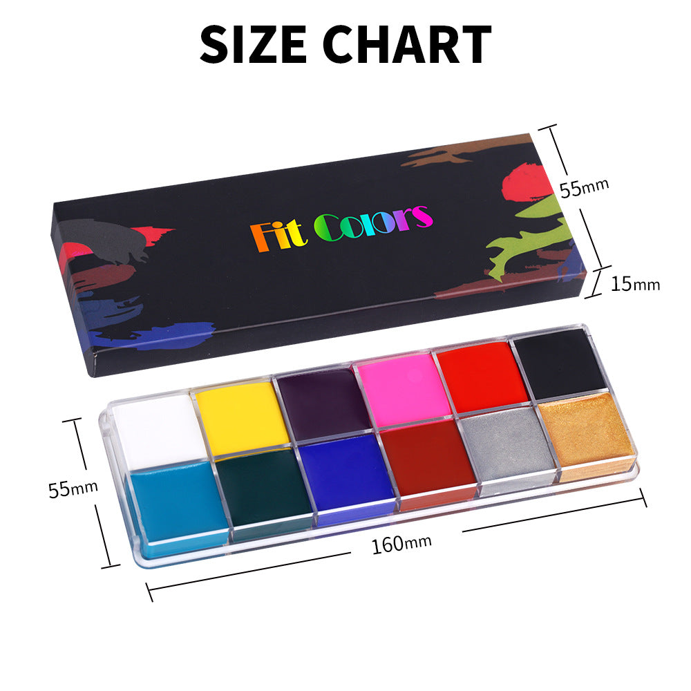Fit Colors 12 Colors Face Paint Water Soluble Human Body Paints Halloween Masquerade Makeup - Discount Halloween City