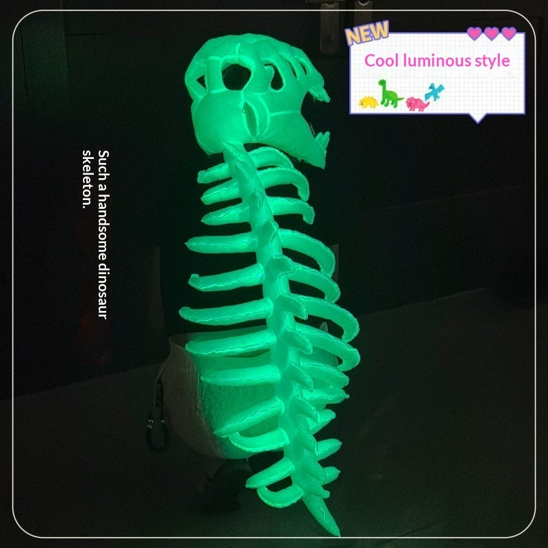 Halloween Glowing Dinosaur Skeleton Mask Kids Plush Toy | Masks | Indoor Decorations - Decorations
