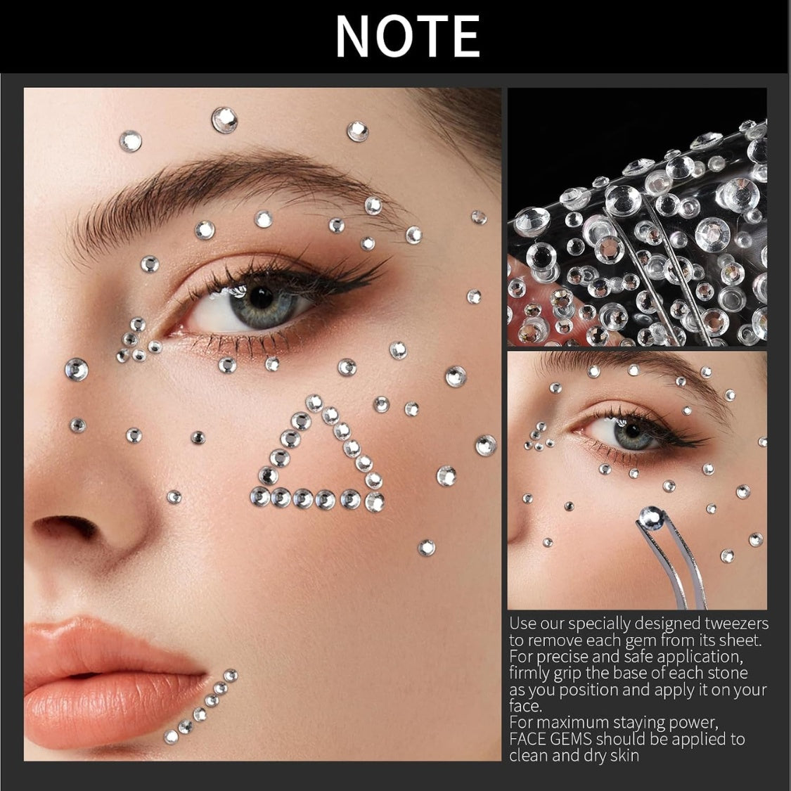 Gem Stickers Face Gems Self Adhesive Face Gems and Pearls - alternate view 5
