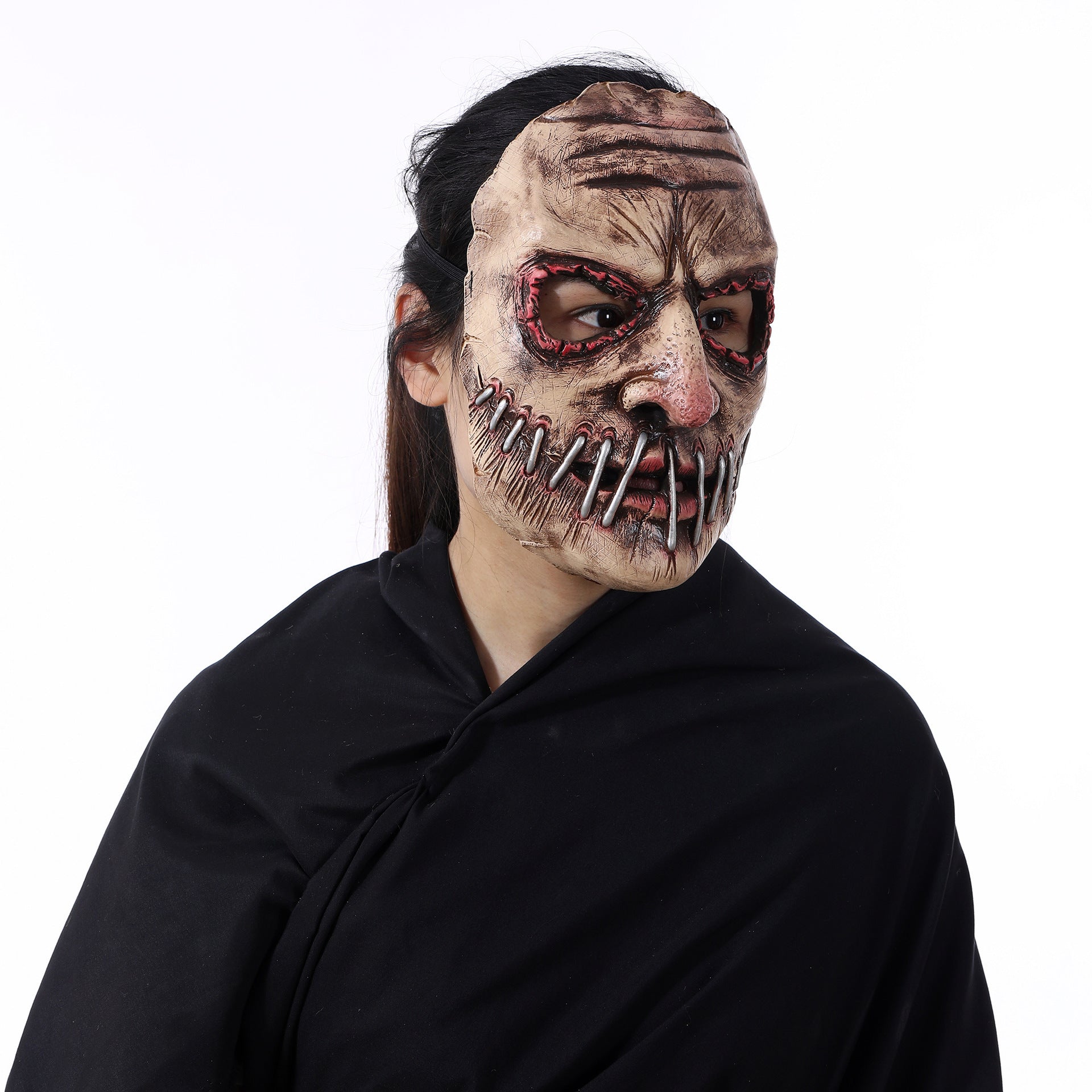 Halloween Party Big Mouth Nail Horror Mask Latex Headgear - Discount Halloween City