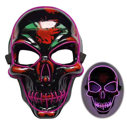Halloween Skeleton Mask LED Glow Scary - Discount Halloween City