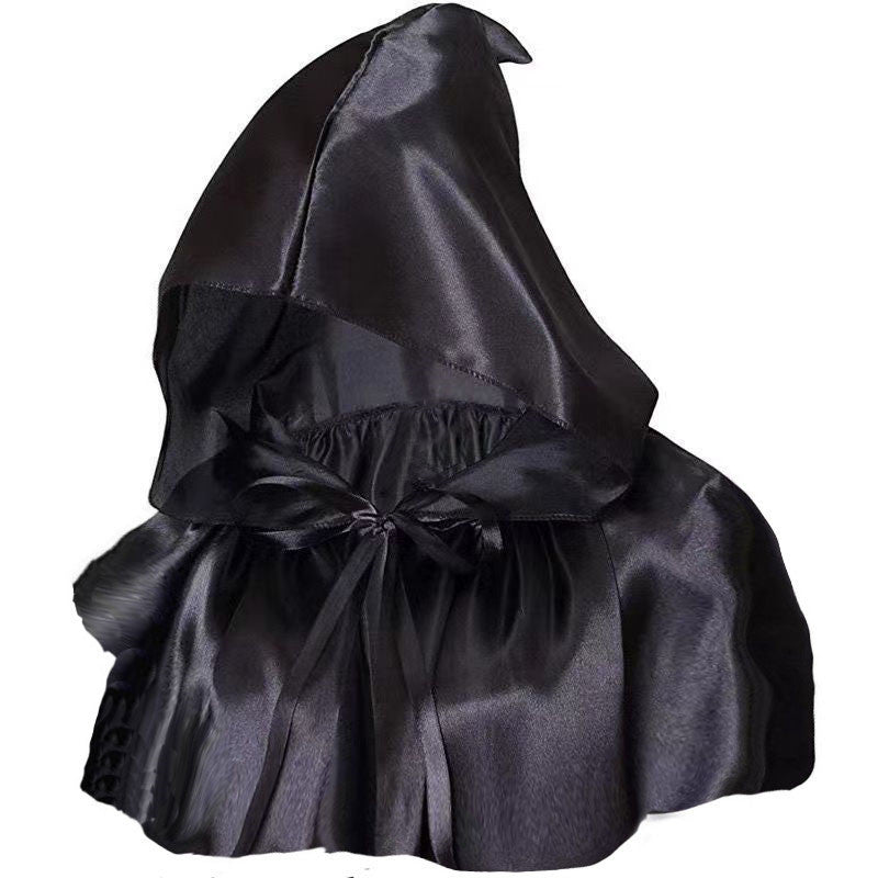 Grim Reaper Cloak, Halloween Costume for Men's, Black Medieval Hooded Cape, Cosplay - Discount Halloween City