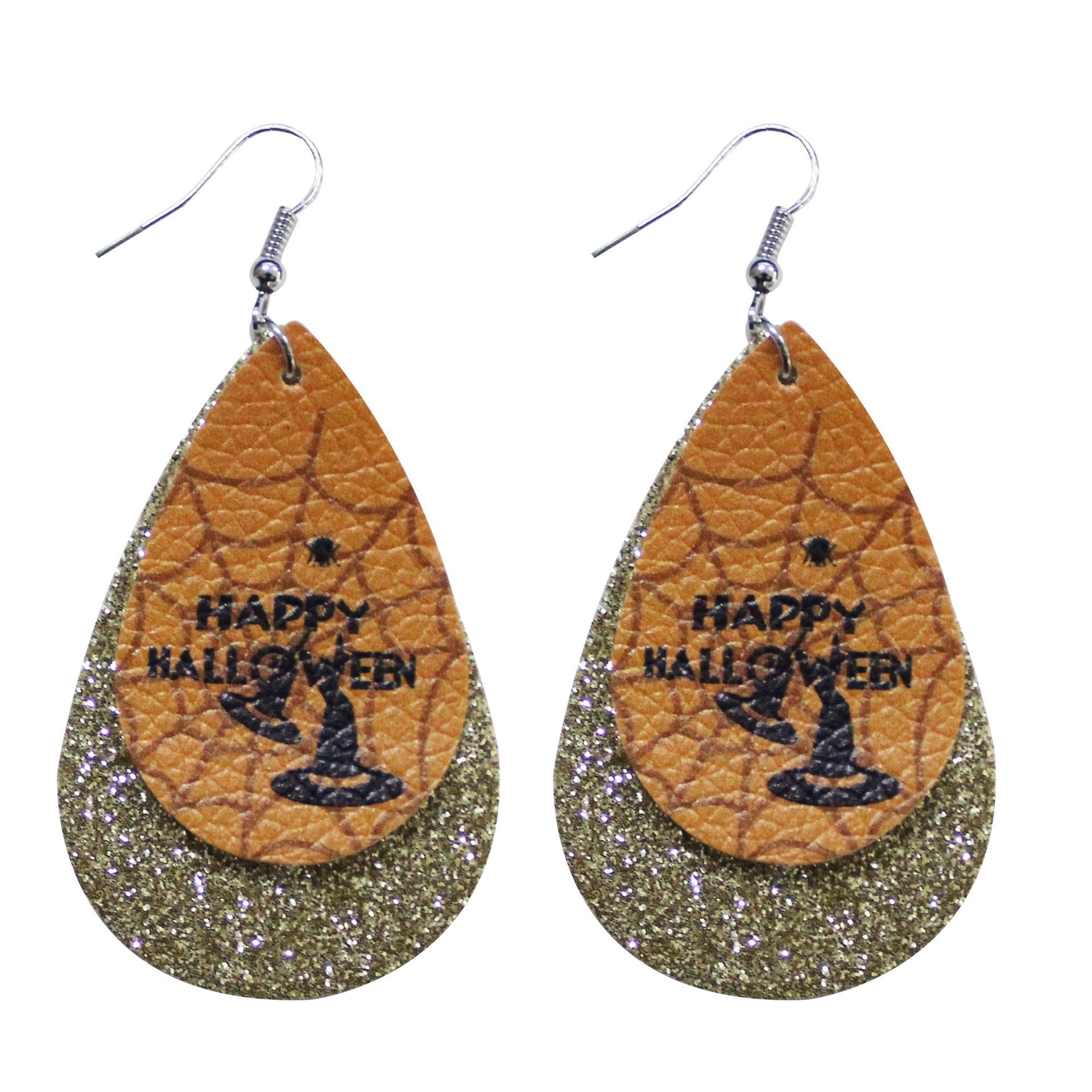 Halloween Leather Drop Earrings - Discount Halloween City