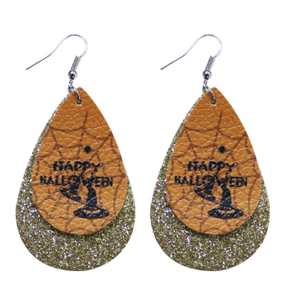 Halloween Leather Drop Earrings - Discount Halloween City