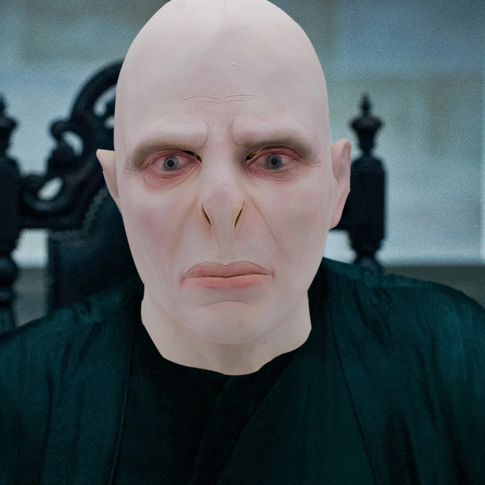 Dark Noseless Wizard Mask Halloween Latex Headgear Dress-up Props - Discount Halloween City