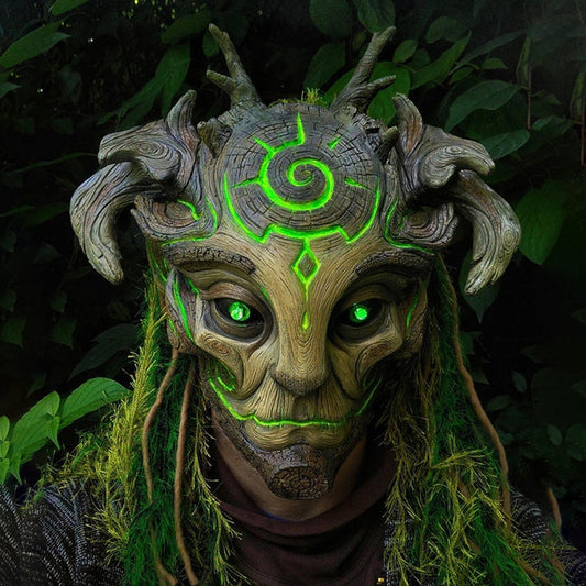 Halloween Glowing Mask Forest Elf Old Man Latex Mask | Masks | Props & Weapons - Accessories