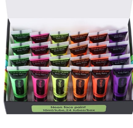 Halloween 24PCS Paint Grow Professional Flash Body Highlighters Face Pigment Luminous - Discount Halloween City