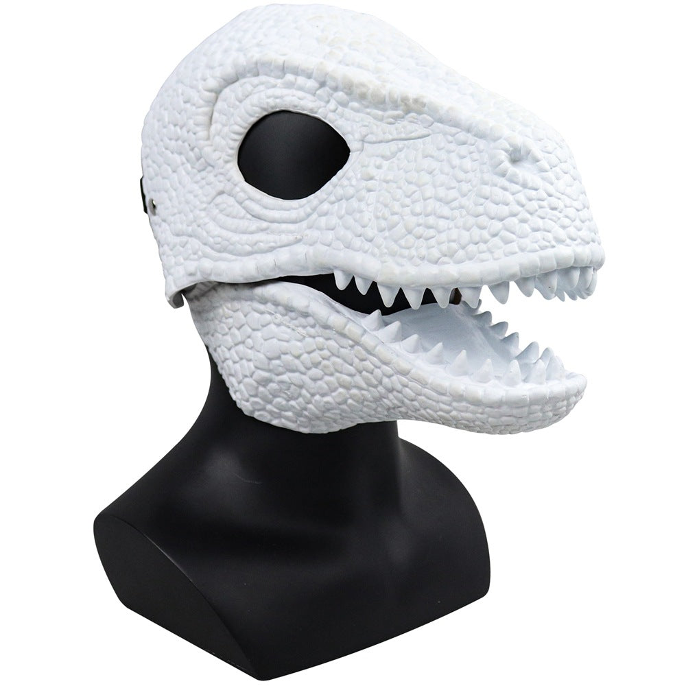 Halloween Velociraptor Dinosaur Moving Mouth Mask Hood - Discount Halloween City