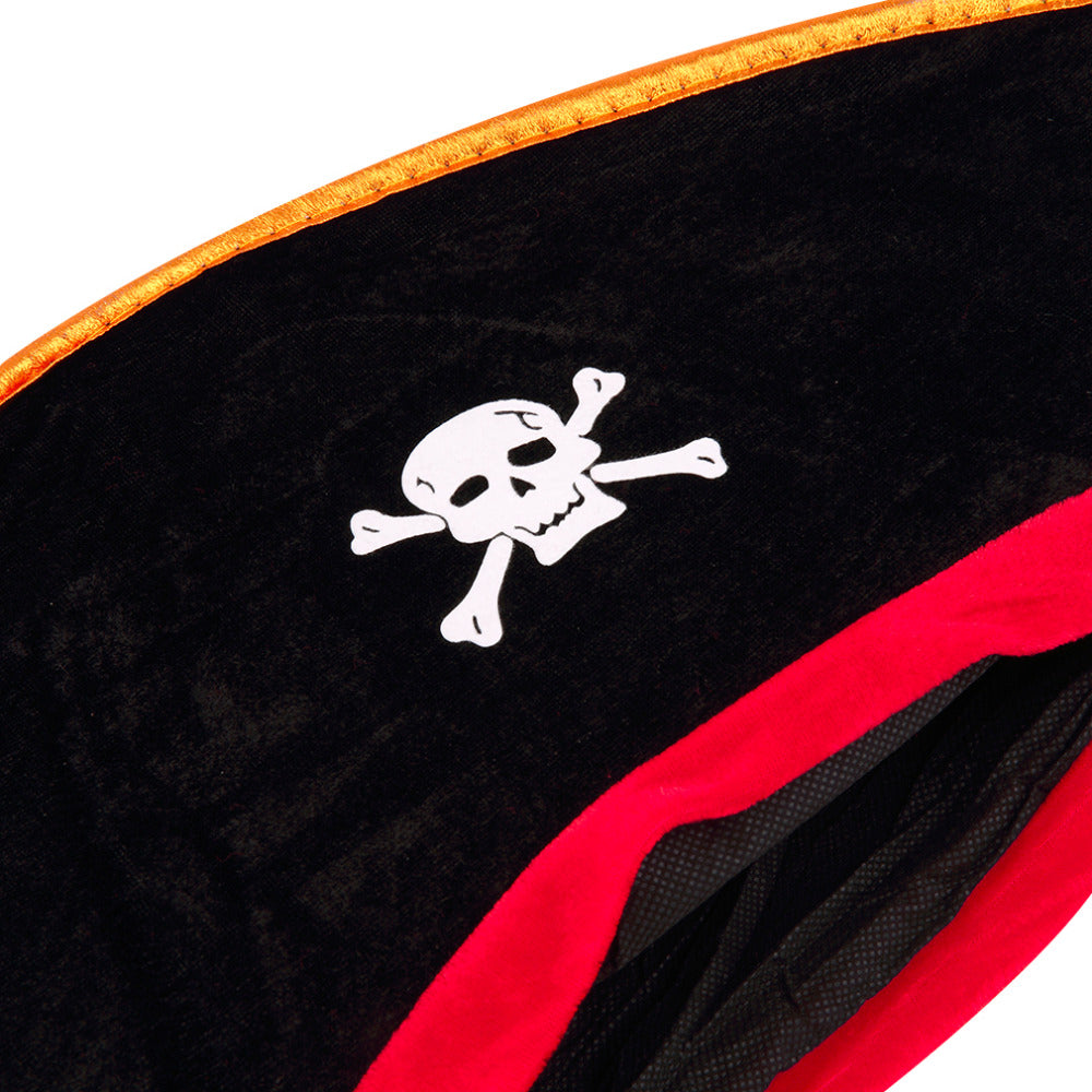 Halloween Pirate Hat Skull Print Adult Kids Pirate Captain - Discount Halloween City