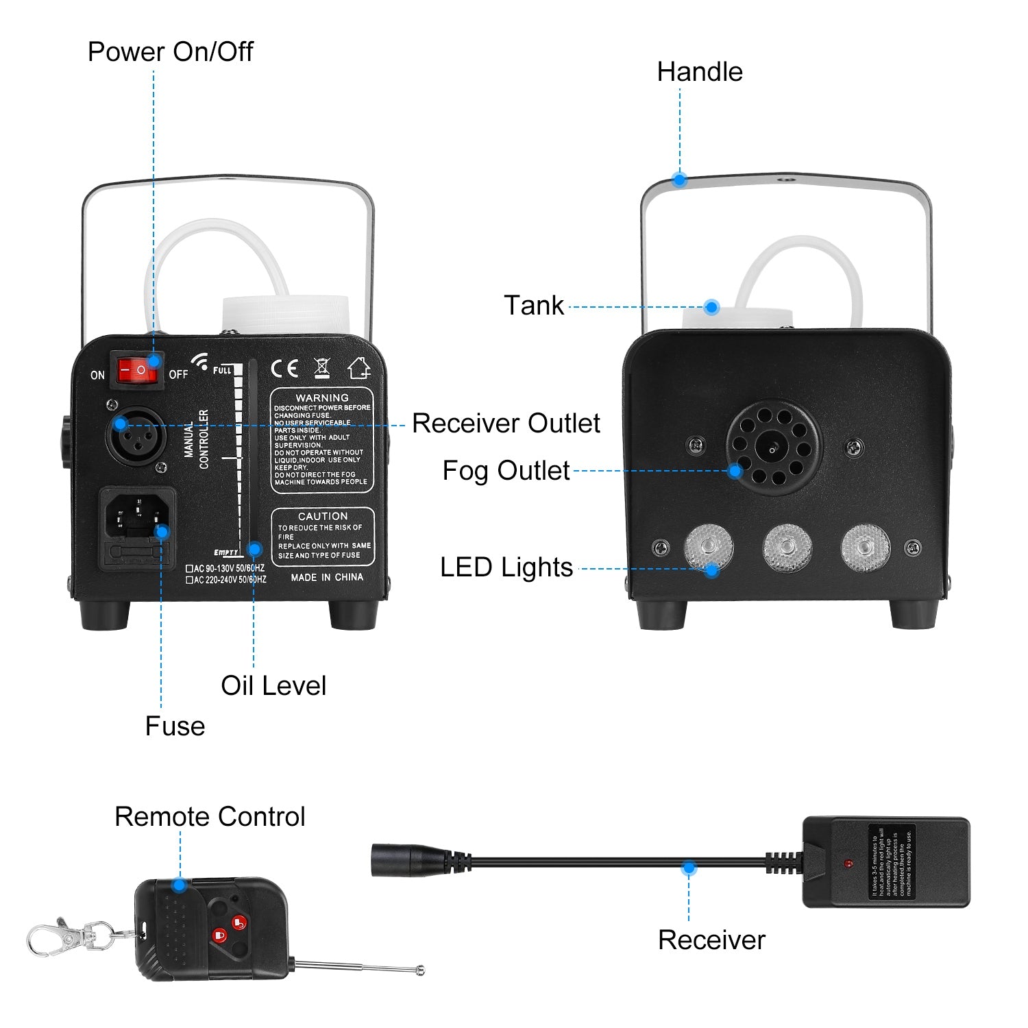 1pc 400W Fog Machine RGB LED Club DJ Fogger Rapid - alternate view 4