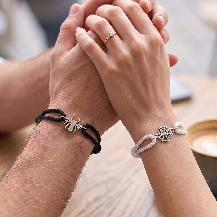 Couples Gothic Bracelet Set for Black White - alternate view 4