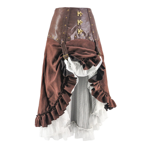 Halloween Stage Costume Steampunk Irregular Skirt Two-piece - Discount Halloween City