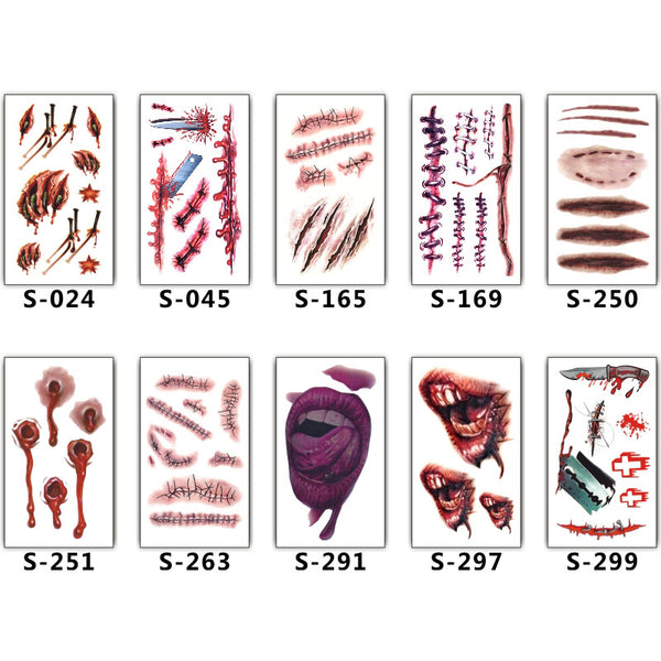 Halloween Wound Tattoo Sticker - Discount Halloween City