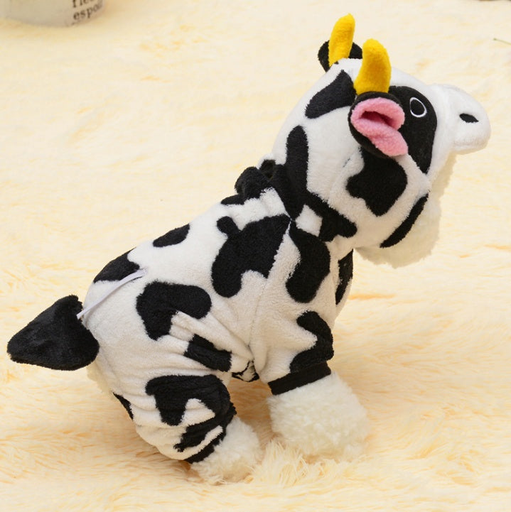 Dog & Cat Coat Warm Cow Costume Sweatshirt Hooded - Discount Halloween City
