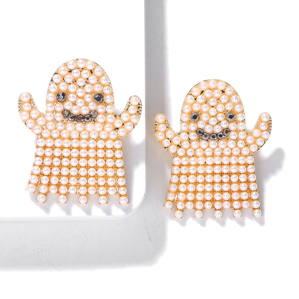 Rhinestone Halloween Funny Earrings - Discount Halloween City