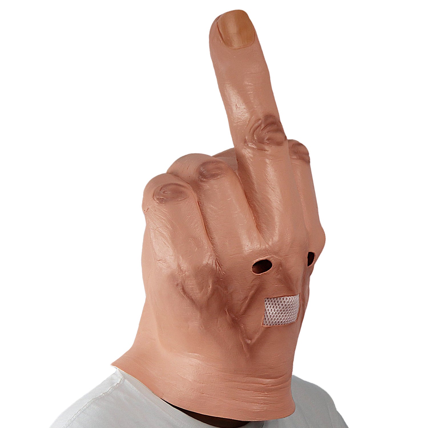 Despise the Vertical Middle Finger Mask Halloween Spoof Mask - Discount Halloween City