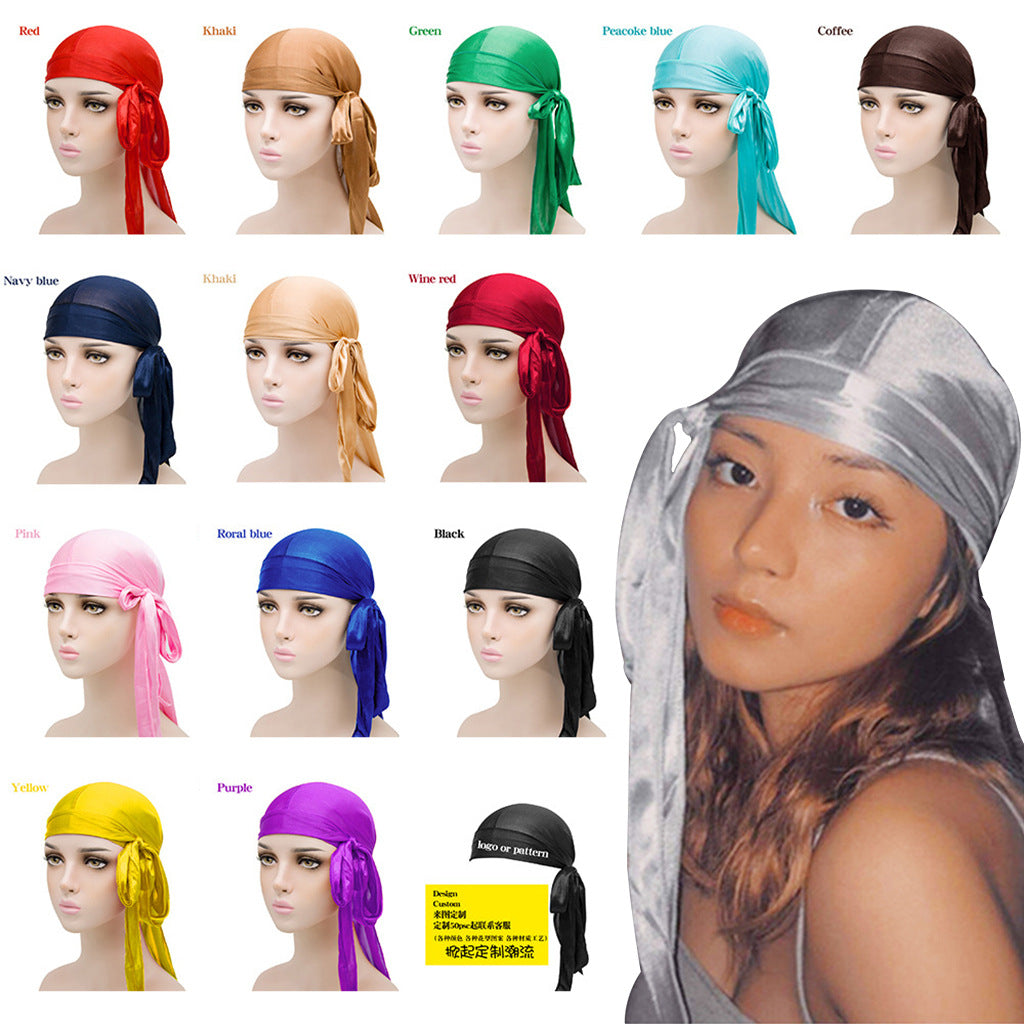 Unisex Satin Long Tail Headwrap Stretchy Pirate Hat and Hip - Discount Halloween City