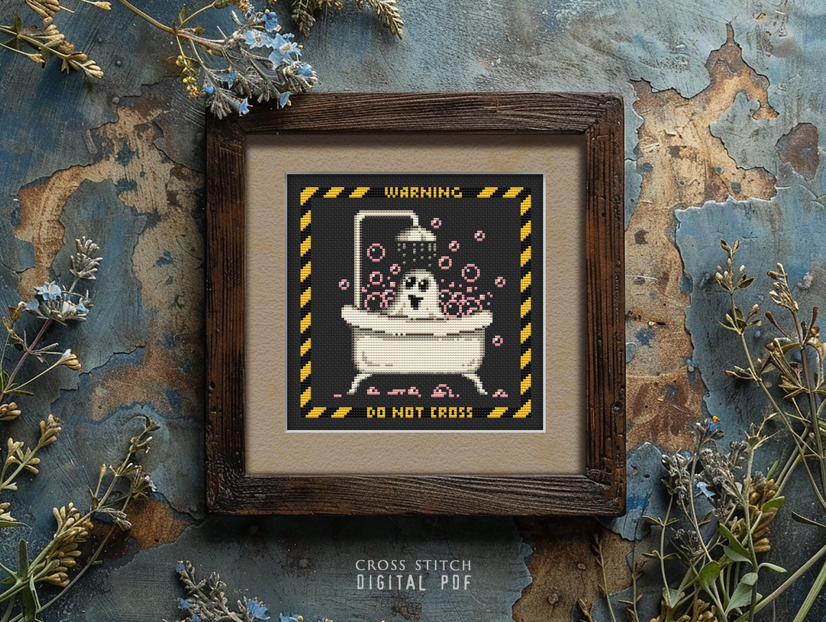 Bathroom Ghost - PDF Cross Stitch Pattern