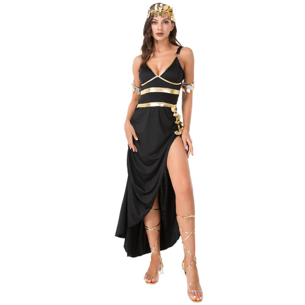 Halloween Cleopatra Costume Black Evening Dress - Black / S - product image 4