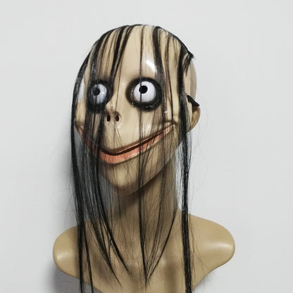 Halloween Horror Long Hair MOMO Mask - Discount Halloween City
