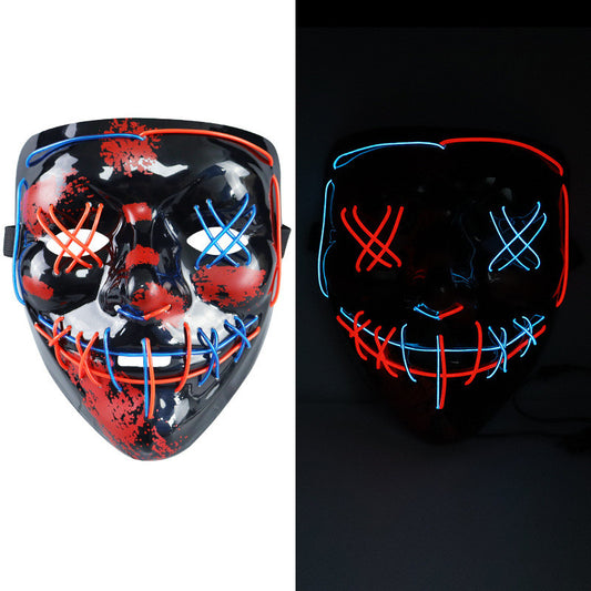 Glowing Mask Blue and Purple Left and Right Cross Two-color - Discount Halloween City