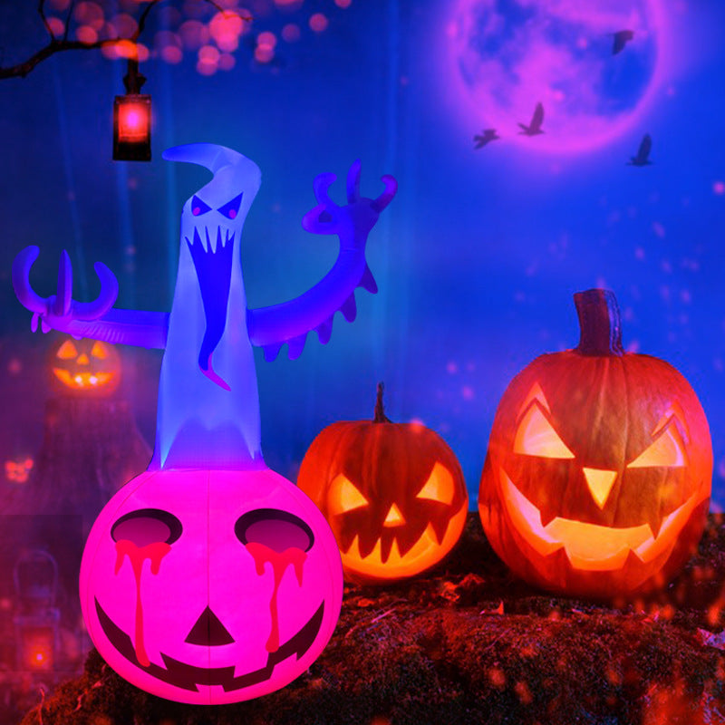 Halloween Inflatable Pumpkin Ghost Decorations Color Light - Discount Halloween City