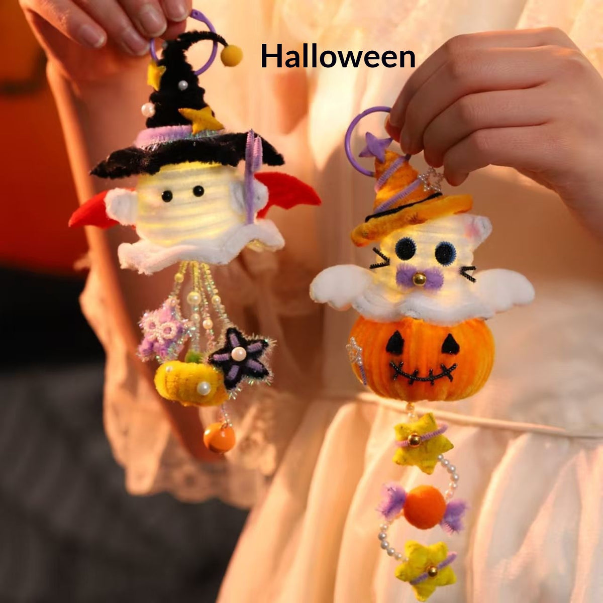 Glowing Pumpkin Pendant Halloween Craft Kit - product image 3