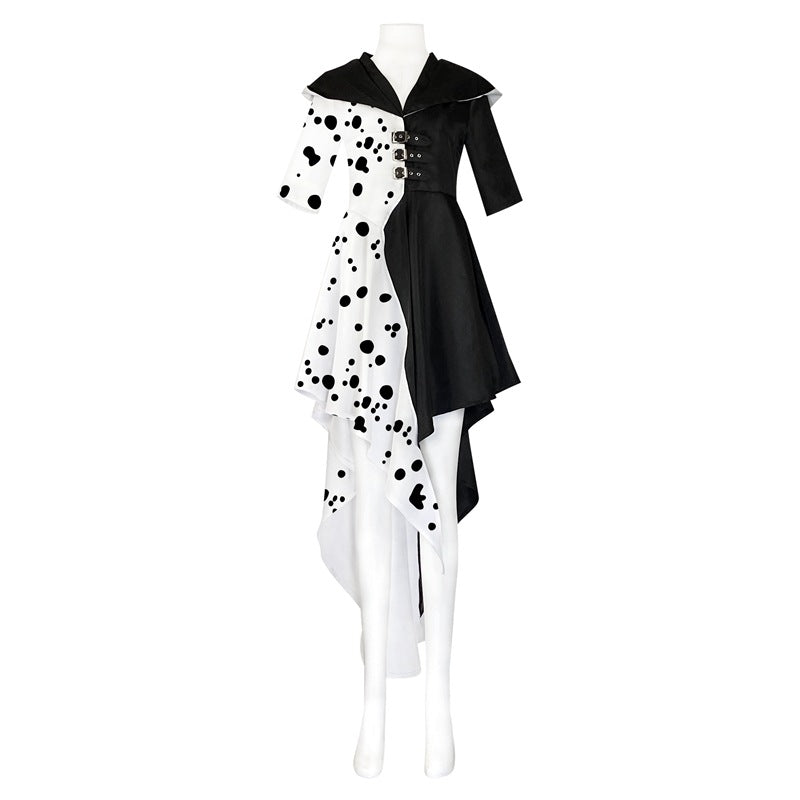 Halloween Costume Evil Queen Black White Dress Jacket