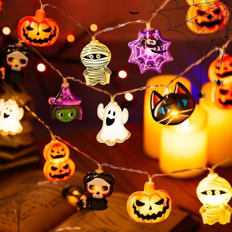 PVC Soft Material Halloween Lighting Chain Pumpkin Ghost Bat - Discount Halloween City