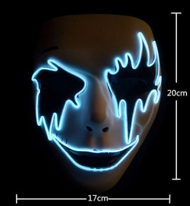 Halloween Skeleton Mask LED Glow Scary El-wire Mask - Discount Halloween City