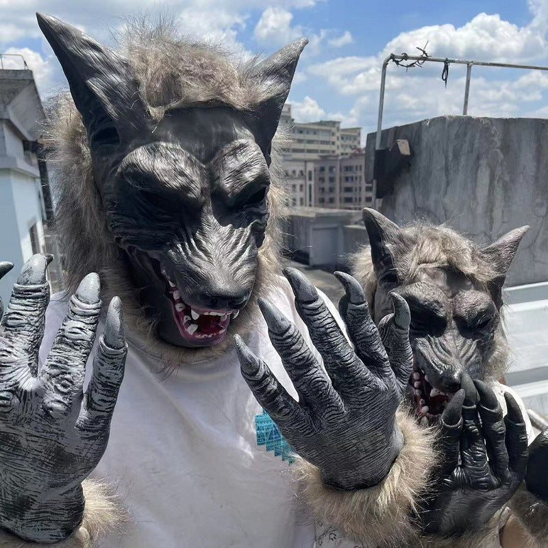 Halloween Wolf Head Wolf Gloves Animal Hood Mask - product image 3