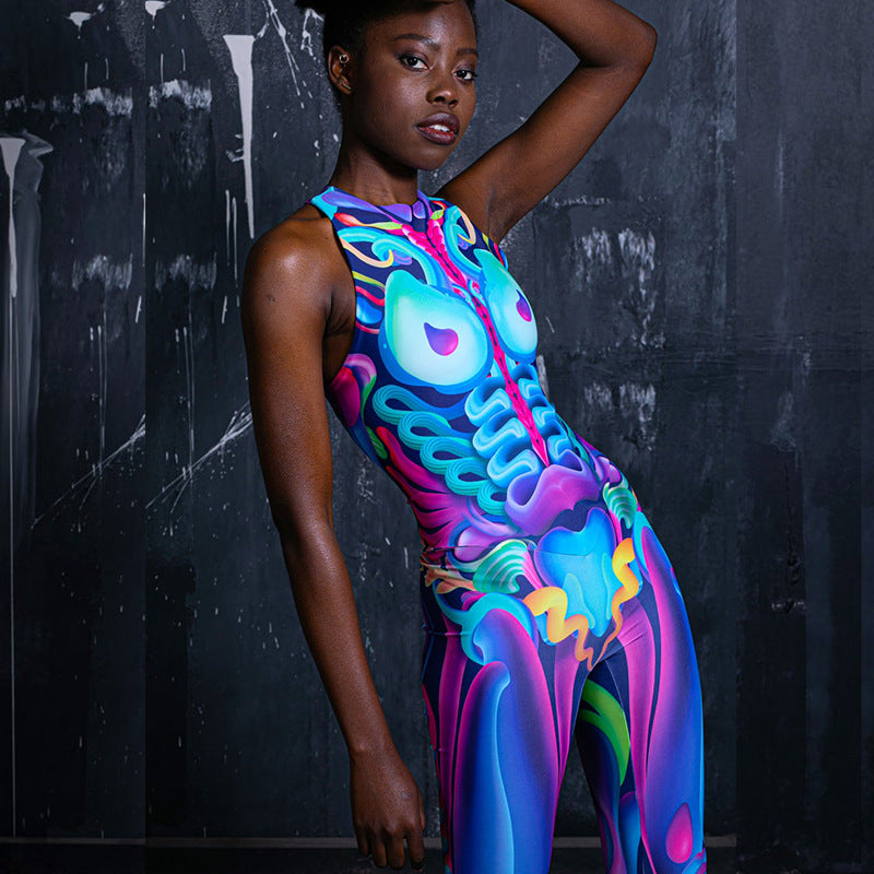 Women's Printed Human Skeleton Jumpsuit - alternate view 5