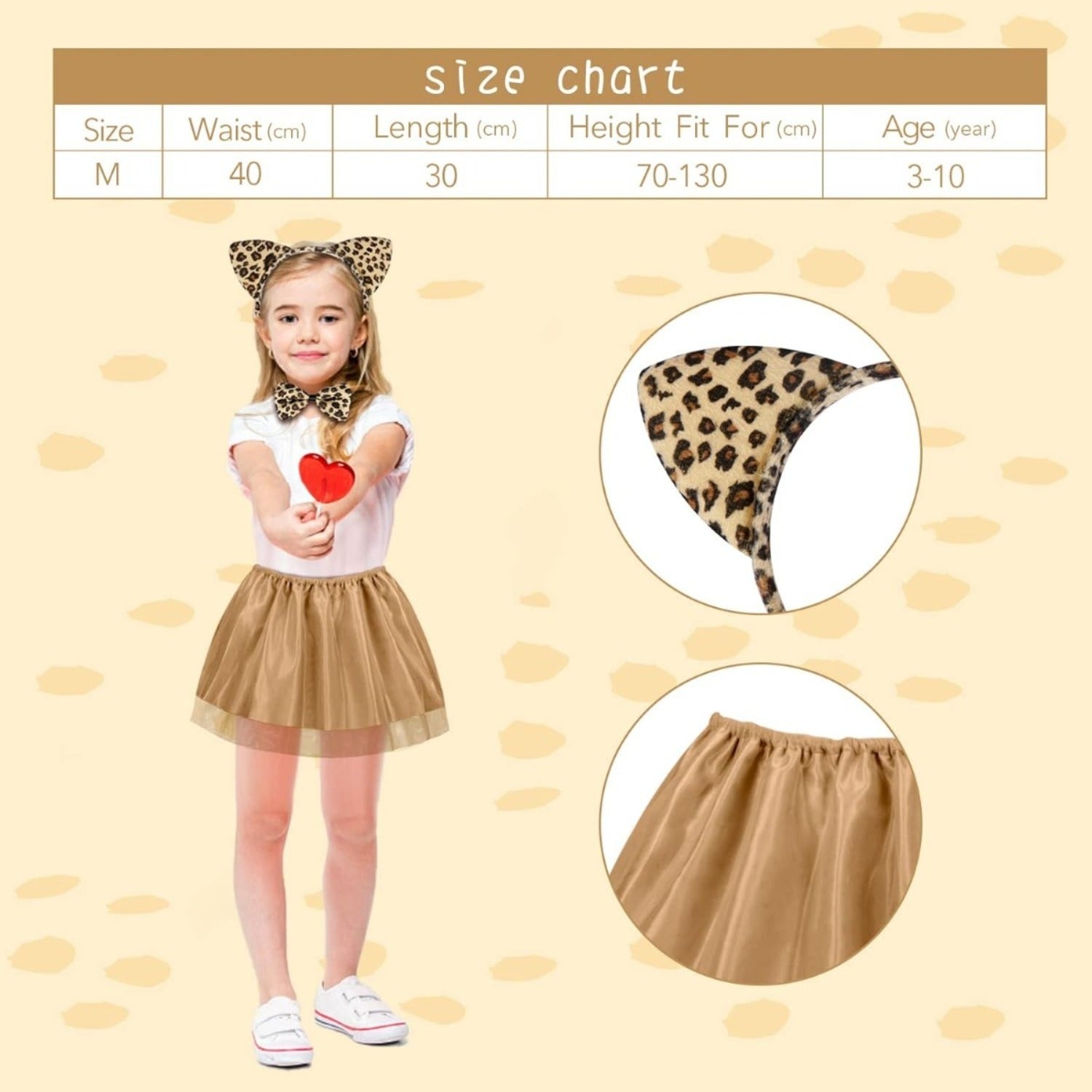 Set of 4 Leopard Headpiece with Leopard Costume - alternate view 2