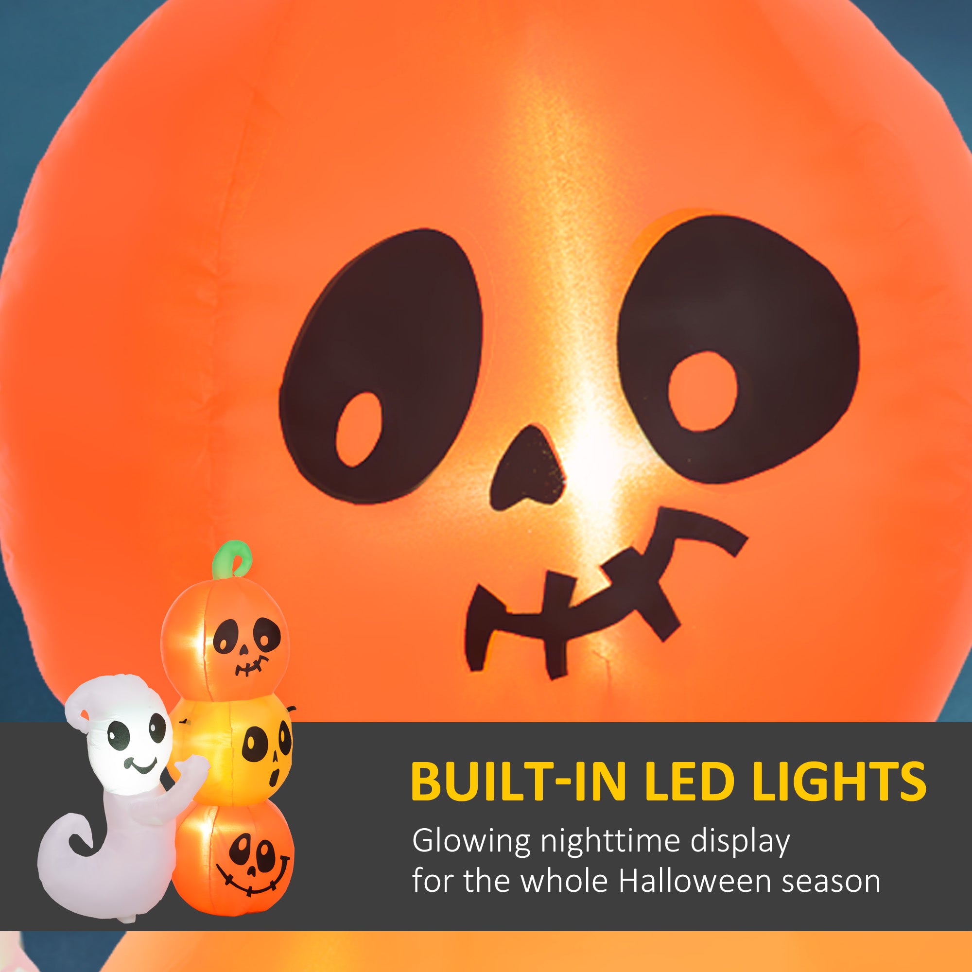 5ft Inflatable Halloween Ghost and Pumpkin - Discount Halloween City