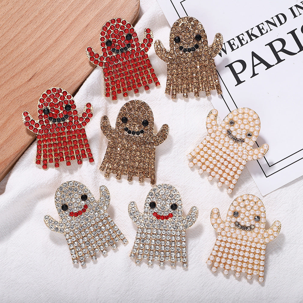 Rhinestone Halloween Funny Earrings - Discount Halloween City