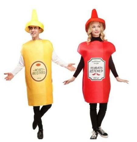 Adult Men and Women's Couple Mustard Tomato Sauce Costume - Discount Halloween City