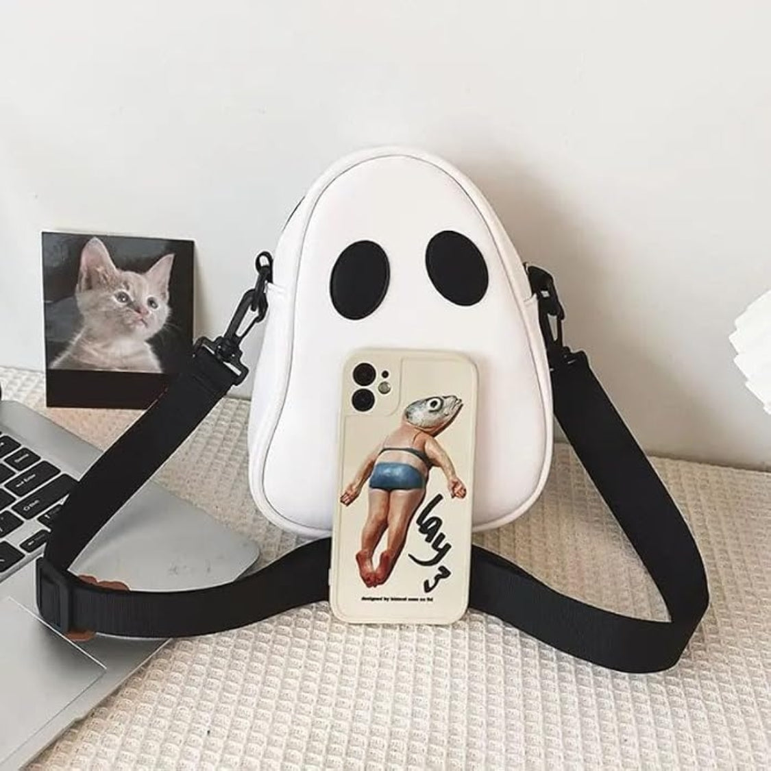 Women's Ghost PU Leather Halloween Crossbody Purse - product image 3
