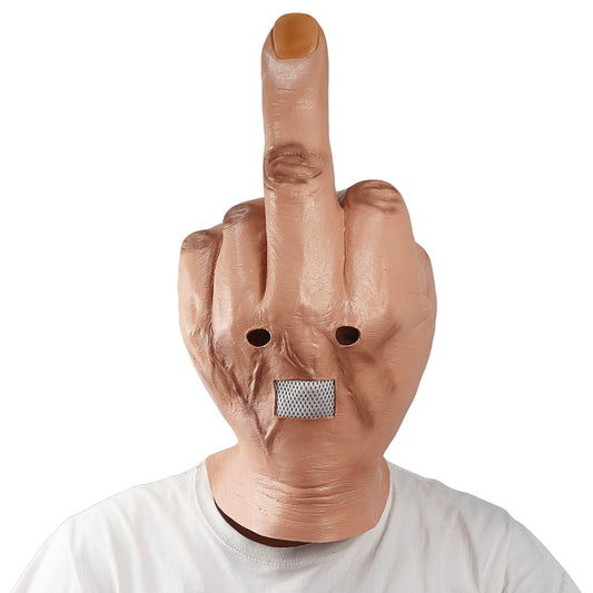 Despise the Vertical Middle Finger Mask Halloween Spoof Mask - Discount Halloween City